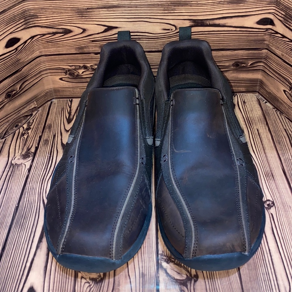 Skechers Classic Fit Air-Cooled Memory Foam Brown Leather Loafers Sz 10